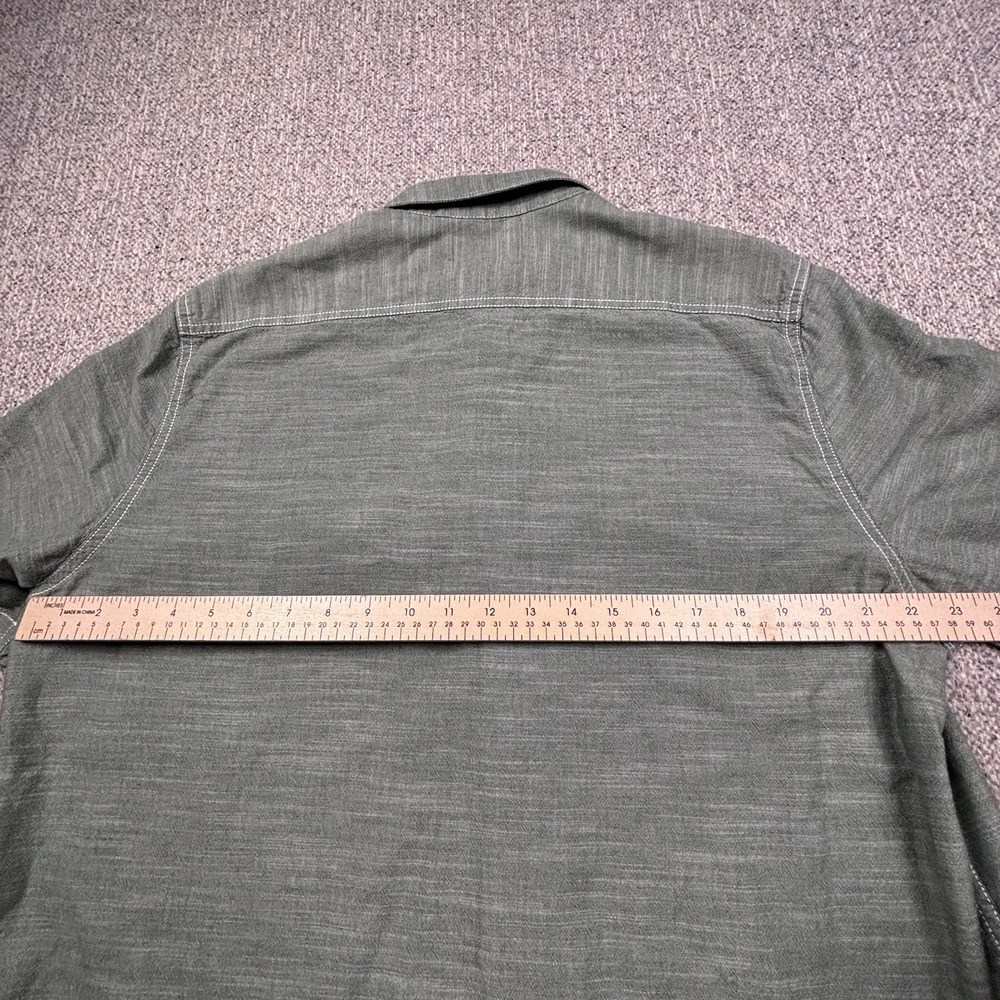 Woolrich Men's L Olive Green Short Sleeve Button Up Shirt Workwear Utility - Picture 5 of 5